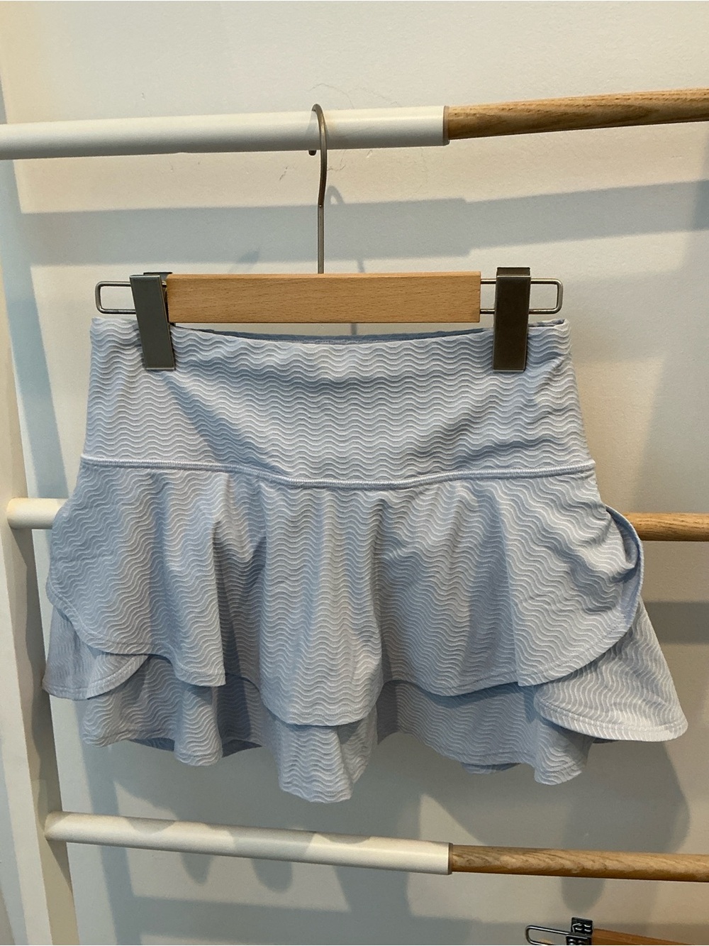 Athleta Light Blue Tiered Ruffle Skirt